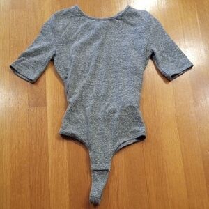 Madewell Gray Short Sleeve Casual Body Con Womens Bodysuit Minimalist XS